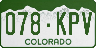 CO license plate 078KPV