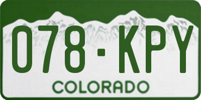 CO license plate 078KPY