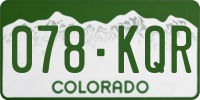 CO license plate 078KQR