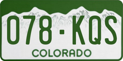 CO license plate 078KQS