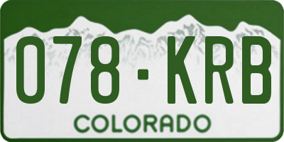 CO license plate 078KRB