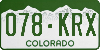 CO license plate 078KRX