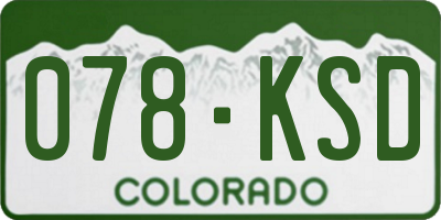 CO license plate 078KSD