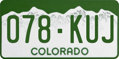 CO license plate 078KUJ