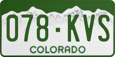CO license plate 078KVS