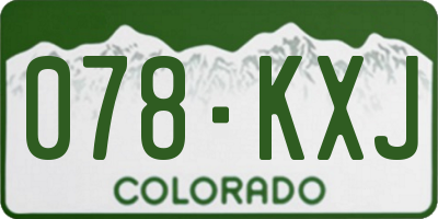CO license plate 078KXJ