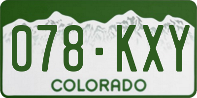 CO license plate 078KXY