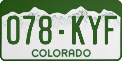 CO license plate 078KYF