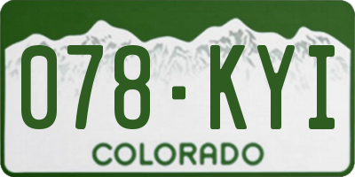 CO license plate 078KYI
