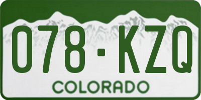 CO license plate 078KZQ