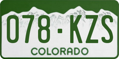 CO license plate 078KZS