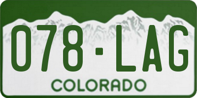 CO license plate 078LAG