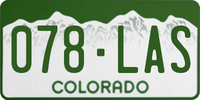 CO license plate 078LAS