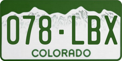 CO license plate 078LBX