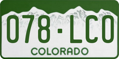 CO license plate 078LCO