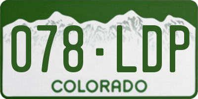 CO license plate 078LDP