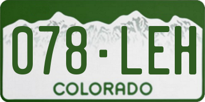 CO license plate 078LEH