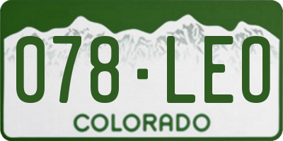 CO license plate 078LEO