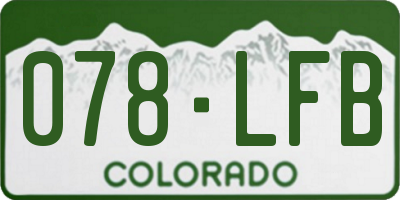 CO license plate 078LFB