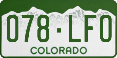 CO license plate 078LFO