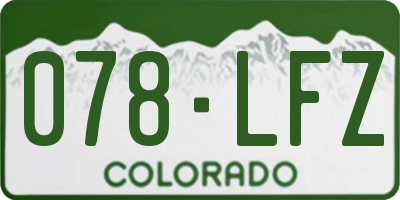 CO license plate 078LFZ