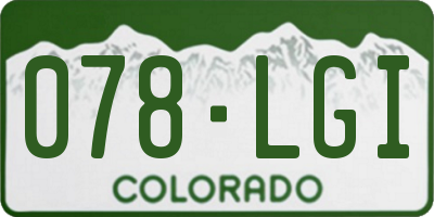 CO license plate 078LGI