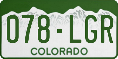 CO license plate 078LGR