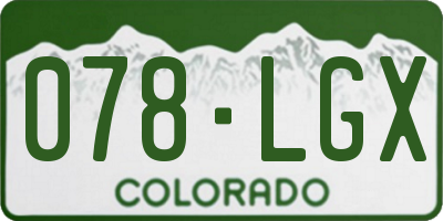 CO license plate 078LGX
