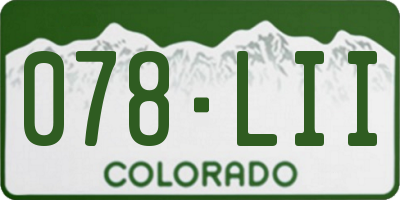 CO license plate 078LII