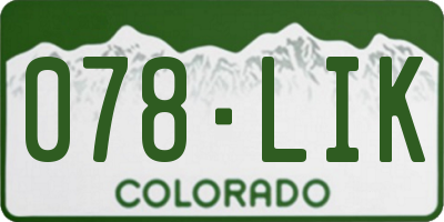 CO license plate 078LIK