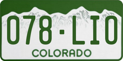 CO license plate 078LIO