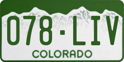 CO license plate 078LIV