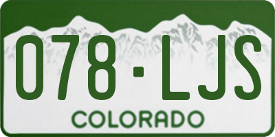 CO license plate 078LJS