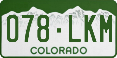 CO license plate 078LKM
