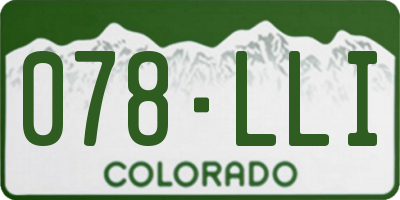 CO license plate 078LLI