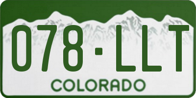 CO license plate 078LLT