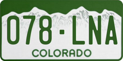 CO license plate 078LNA