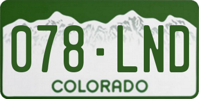 CO license plate 078LND