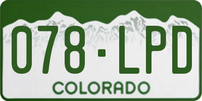CO license plate 078LPD
