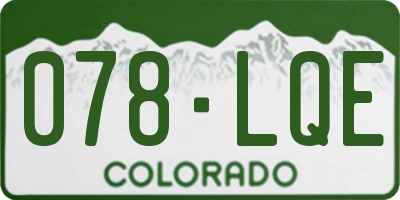 CO license plate 078LQE