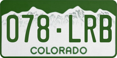 CO license plate 078LRB