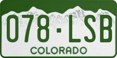 CO license plate 078LSB