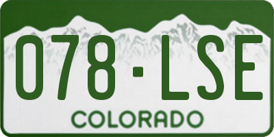 CO license plate 078LSE