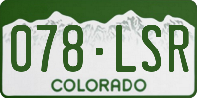 CO license plate 078LSR