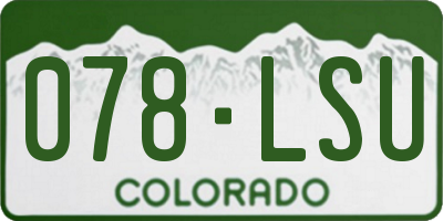 CO license plate 078LSU