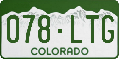 CO license plate 078LTG