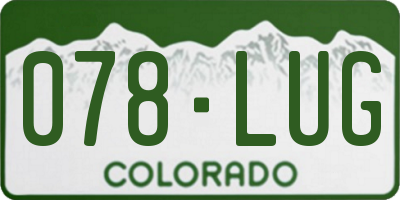 CO license plate 078LUG