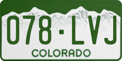 CO license plate 078LVJ