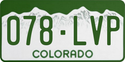 CO license plate 078LVP