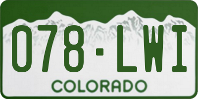 CO license plate 078LWI